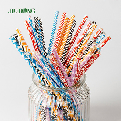 Kleurrijk Beschikbaar Biologisch afbreekbaar Document die Straw Striped Pattern Food Grade drinken
