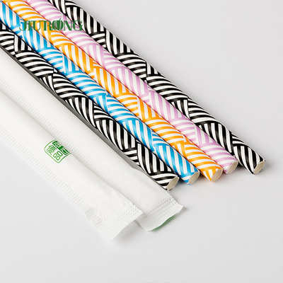 Kleurrijk Beschikbaar Biologisch afbreekbaar Document die Straw Striped Pattern Food Grade drinken
