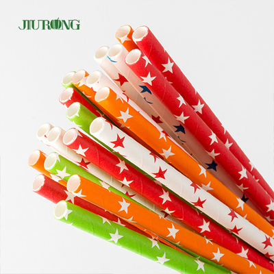 FDA Dot Printing Stripe Paper Straw voor de Meeneemvoedseldiensten