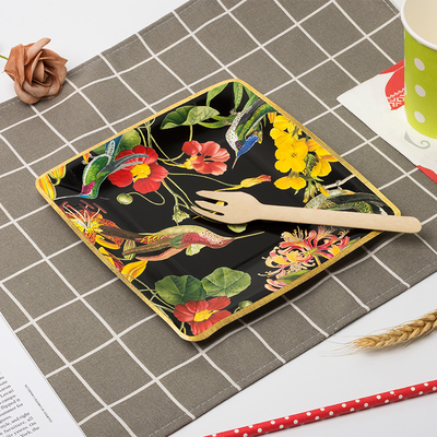 Oilproof Vierkante Biologisch afbreekbare Document het Vaatwerkreeks van de Platenschotel