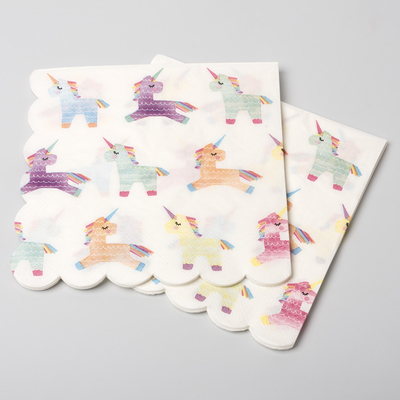 Feestelijke Partij Unicorn Paper Napkin van het eetkamer de Biologisch afbreekbare Beschikbare Bestek