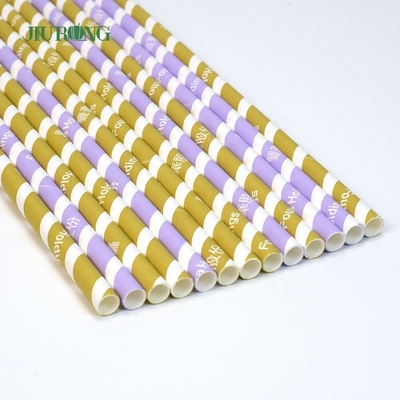 Gouden gestreepte biologisch afbreekbare papieren stro Kraft kerstrietjes 5 * 120 mm