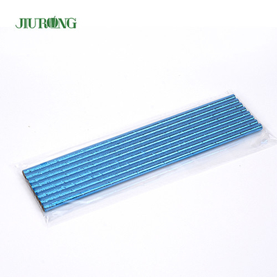Het blauwe Met een laag bedekte Biologisch afbreekbare Document embleem van Straw Disposable Straight Tube Custom