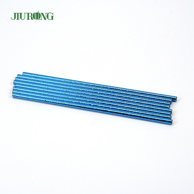 Het blauwe Met een laag bedekte Biologisch afbreekbare Document embleem van Straw Disposable Straight Tube Custom