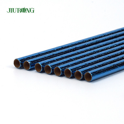 Het blauwe Met een laag bedekte Biologisch afbreekbare Document embleem van Straw Disposable Straight Tube Custom