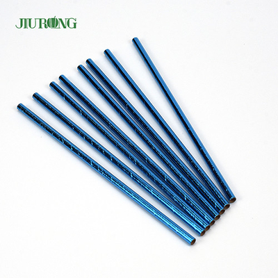 Het blauwe Met een laag bedekte Biologisch afbreekbare Document embleem van Straw Disposable Straight Tube Custom