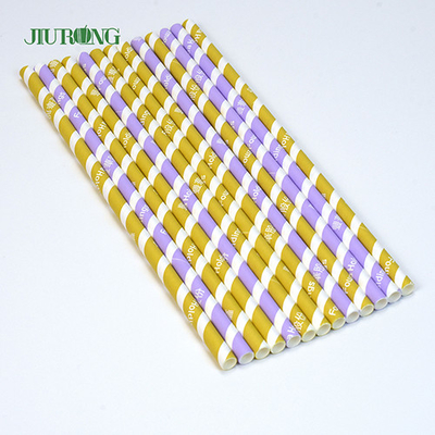 Gekleurde Biologisch afbreekbare papieren rietjes 10 * 250 mm Food Grade