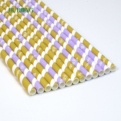 Gekleurde Biologisch afbreekbare papieren rietjes 10 * 250 mm Food Grade