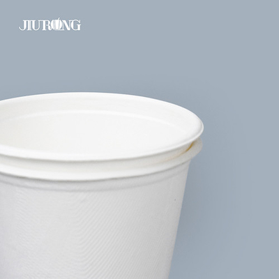 Witte gegolfde biologisch afbreekbare papieren koffiekopjes 10oz 12oz enkele wand