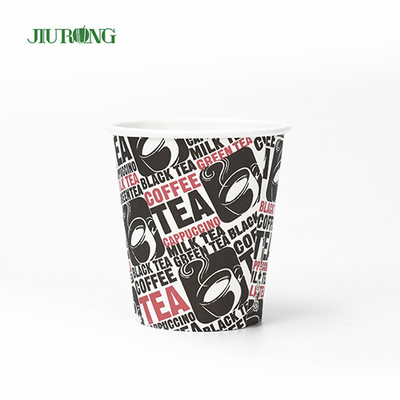 Biologisch afbreekbare papieren bekers met logoprint 10oz 12oz Eco-vriendelijke wegwerpkoffiekop
