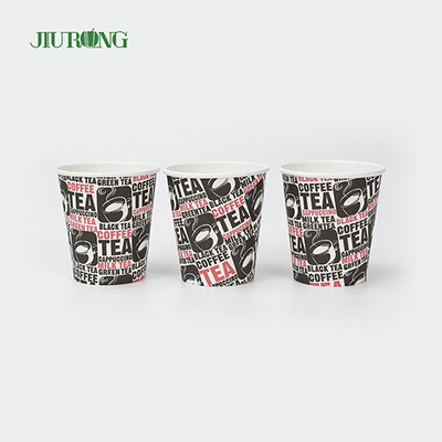 Biologisch afbreekbare papieren bekers met logoprint 10oz 12oz Eco-vriendelijke wegwerpkoffiekop