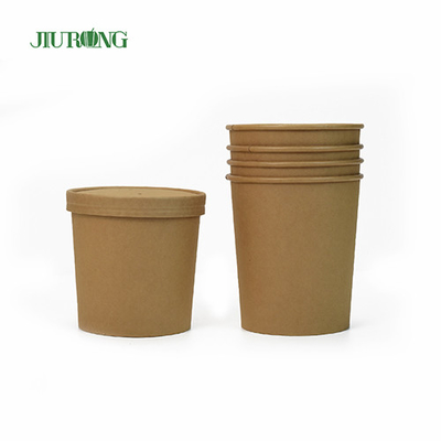 16 OZ Servies Paper Cup Bowl Biologisch afbreekbare kleine papieren kommen met deksels