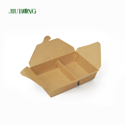 Biologisch afbreekbare Kraft 1480ml wegwerp papieren voedselcontainers met deksels