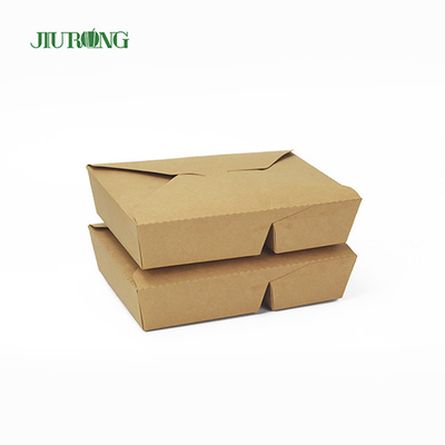 Biologisch afbreekbare Kraft 1480ml wegwerp papieren voedselcontainers met deksels
