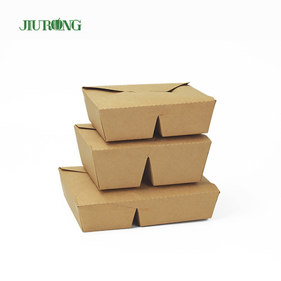 Biologisch afbreekbare Kraft 1480ml wegwerp papieren voedselcontainers met deksels