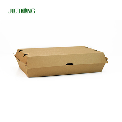 2100ml Eco-vriendelijke meeneemverpakking Food Grade papieren lunchbox kraft