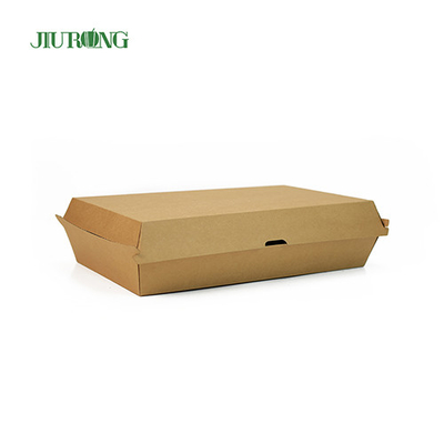 2100ml Eco-vriendelijke meeneemverpakking Food Grade papieren lunchbox kraft