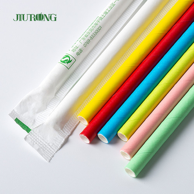 Douane Biologisch afbreekbaar Document Straw For Coffee Drink Bendable 150mm