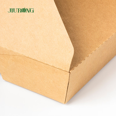 De biologisch afbreekbare Kraftpapier-Document Verpakkende Container van Togo Box Fast Food Takeaway
