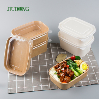 De enige Muur haalt het Document van Kraftpapier van de Voedselcontainer Saladekom Verpakking met HUISDIERENdeksel weg