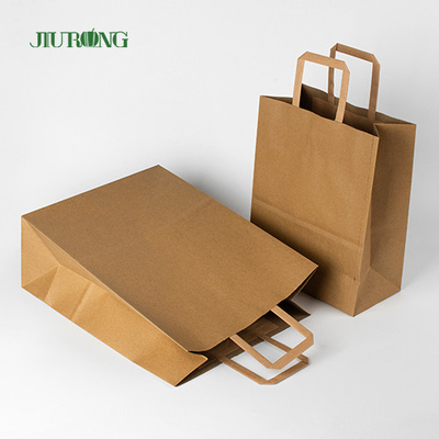Het Document van S.O.S. Bruine Kraftpapier Zak met Handvat Gerecycleerde Lunchvoedsel Verpakking
