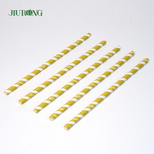 Gekleurde Biologisch afbreekbare papieren rietjes 10 * 250 mm Food Grade