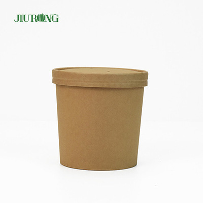 16 OZ Servies Paper Cup Bowl Biologisch afbreekbare kleine papieren kommen met deksels