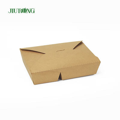 Biologisch afbreekbare Kraft 1480ml wegwerp papieren voedselcontainers met deksels