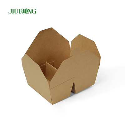 Afhaalverpakking Biologisch afbreekbare papieren container 1480ml voor charcuterie
